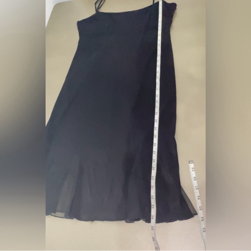 Vintage City Triangles Black Slip Dress L 90s Y2K Goth Grunge Midi Dress - Picture 5 of 6